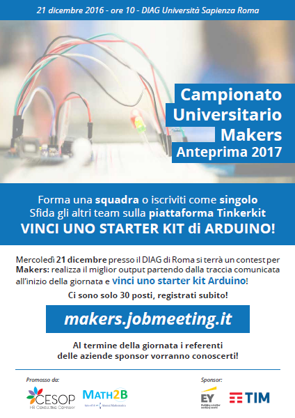 Campionato Universitario Maker Tappa Pilota a Roma